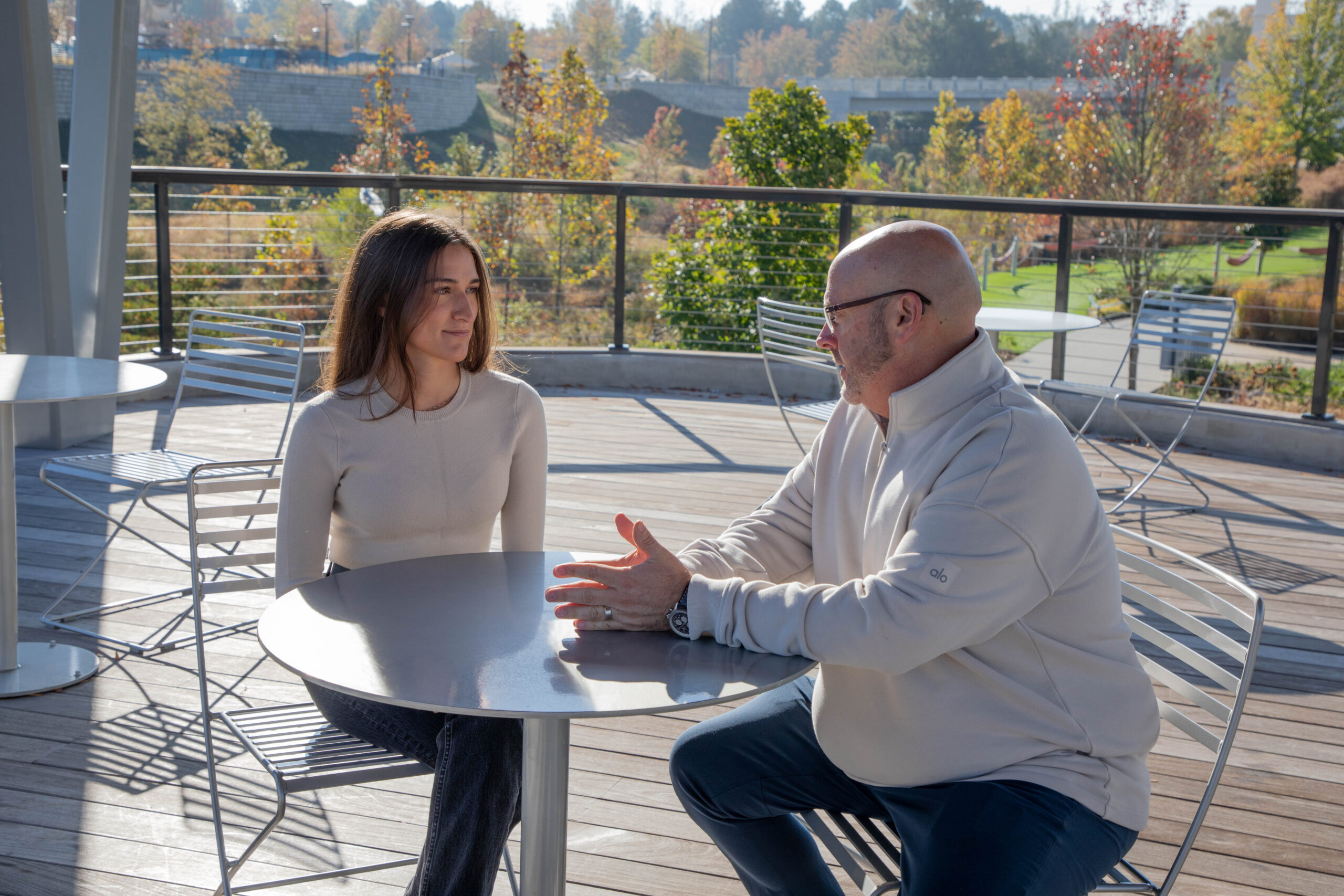 Chad Jenkins speaking his team